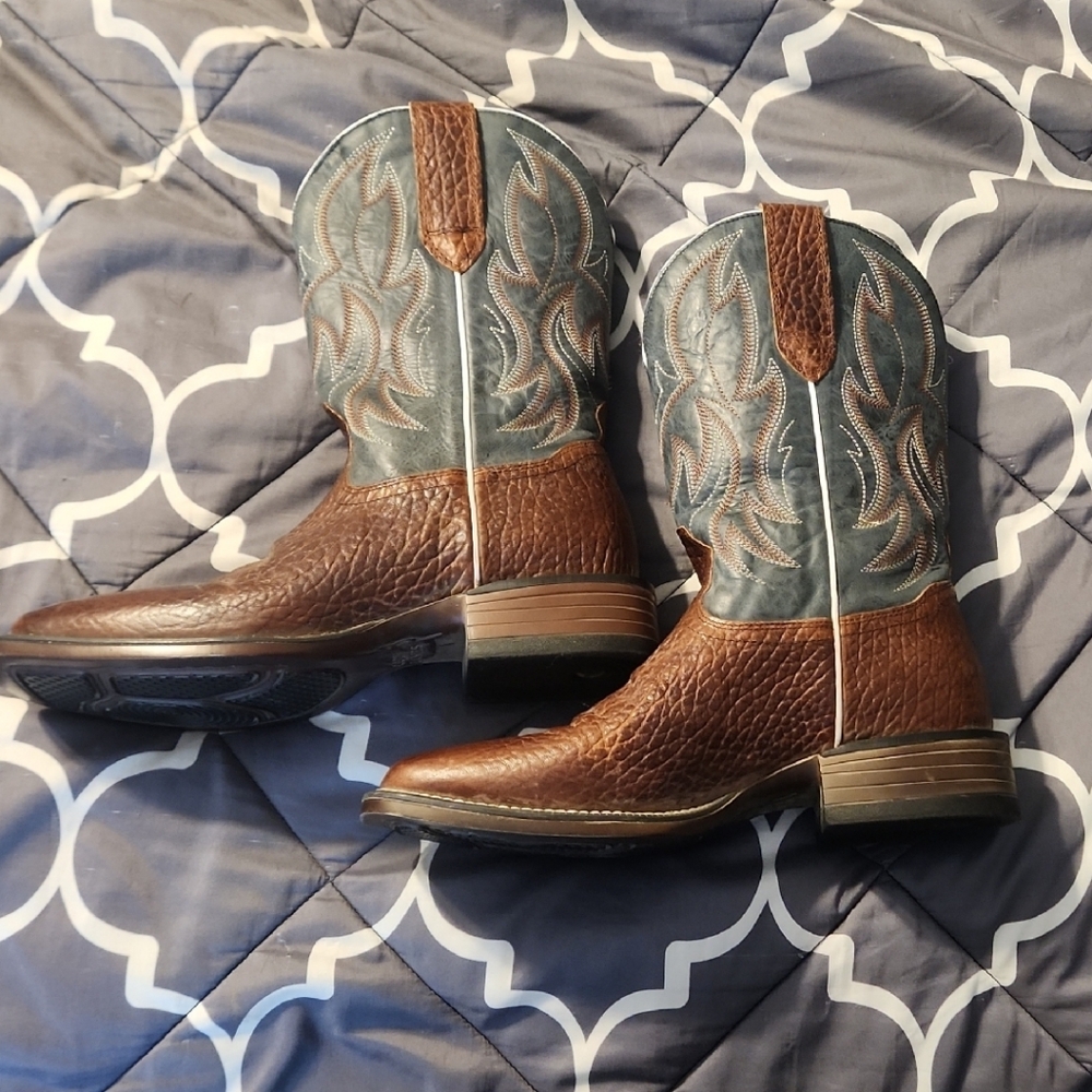 Brown and Blue Western Boots